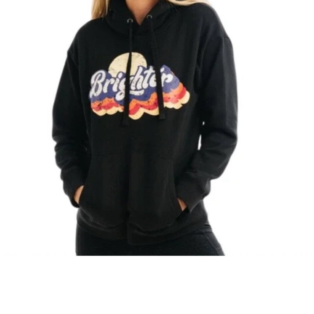 Zyia Active Black Hoodie Women’s Small Pullover Sweatshirt “Brighter”